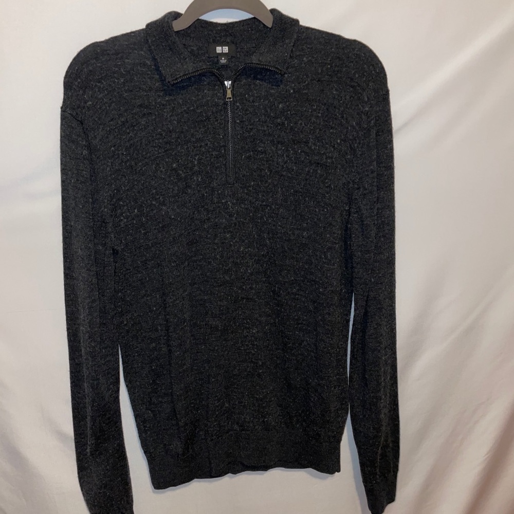 Uniqlo Black Long Sweater 1/4 Zip (M)
